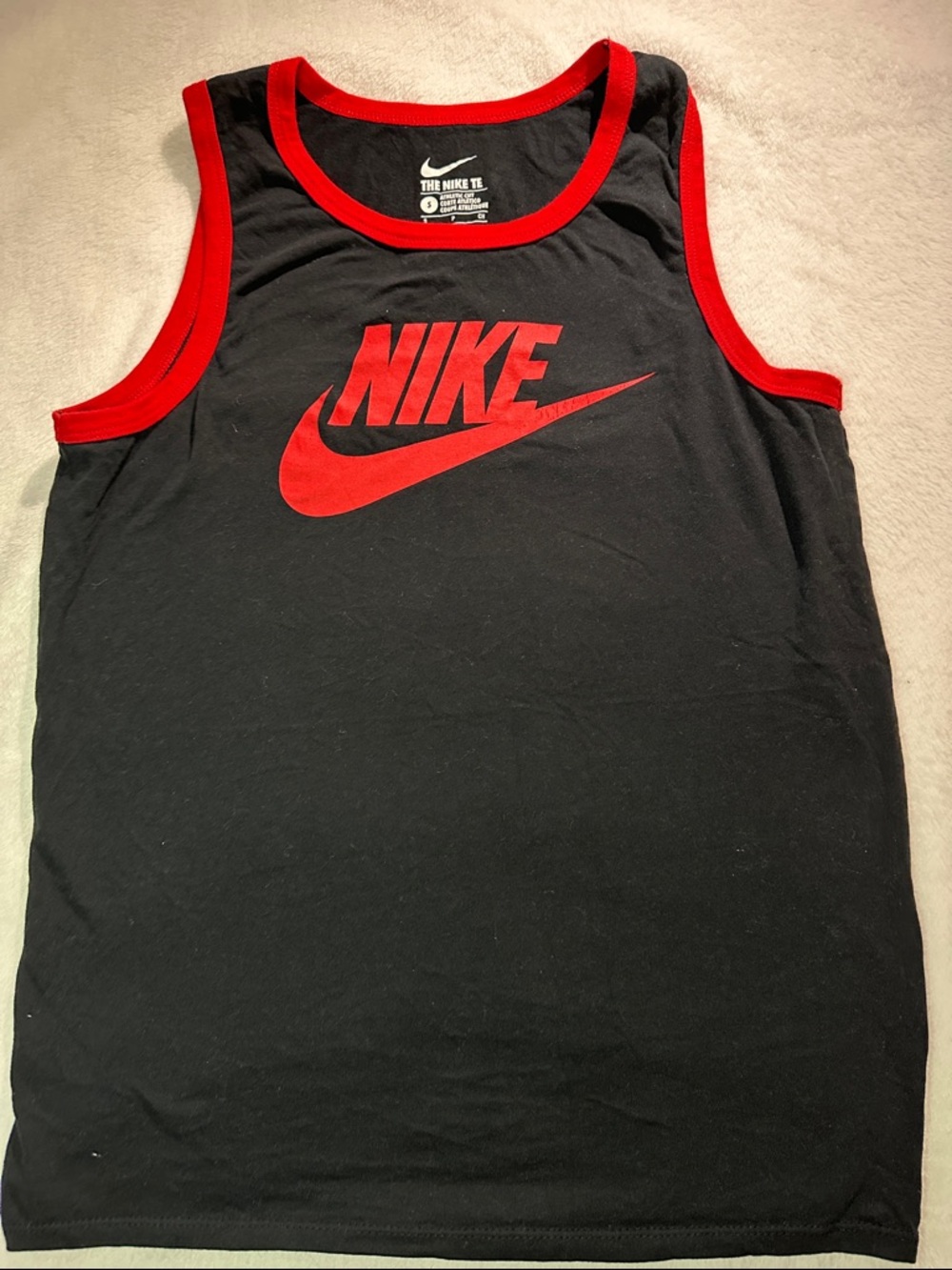 Nike Black and Red Muscle Tank
